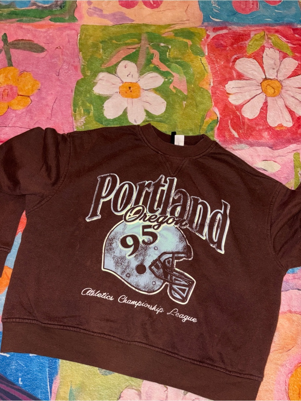 Portland Oregon' Brown Graphic Sweatshirt